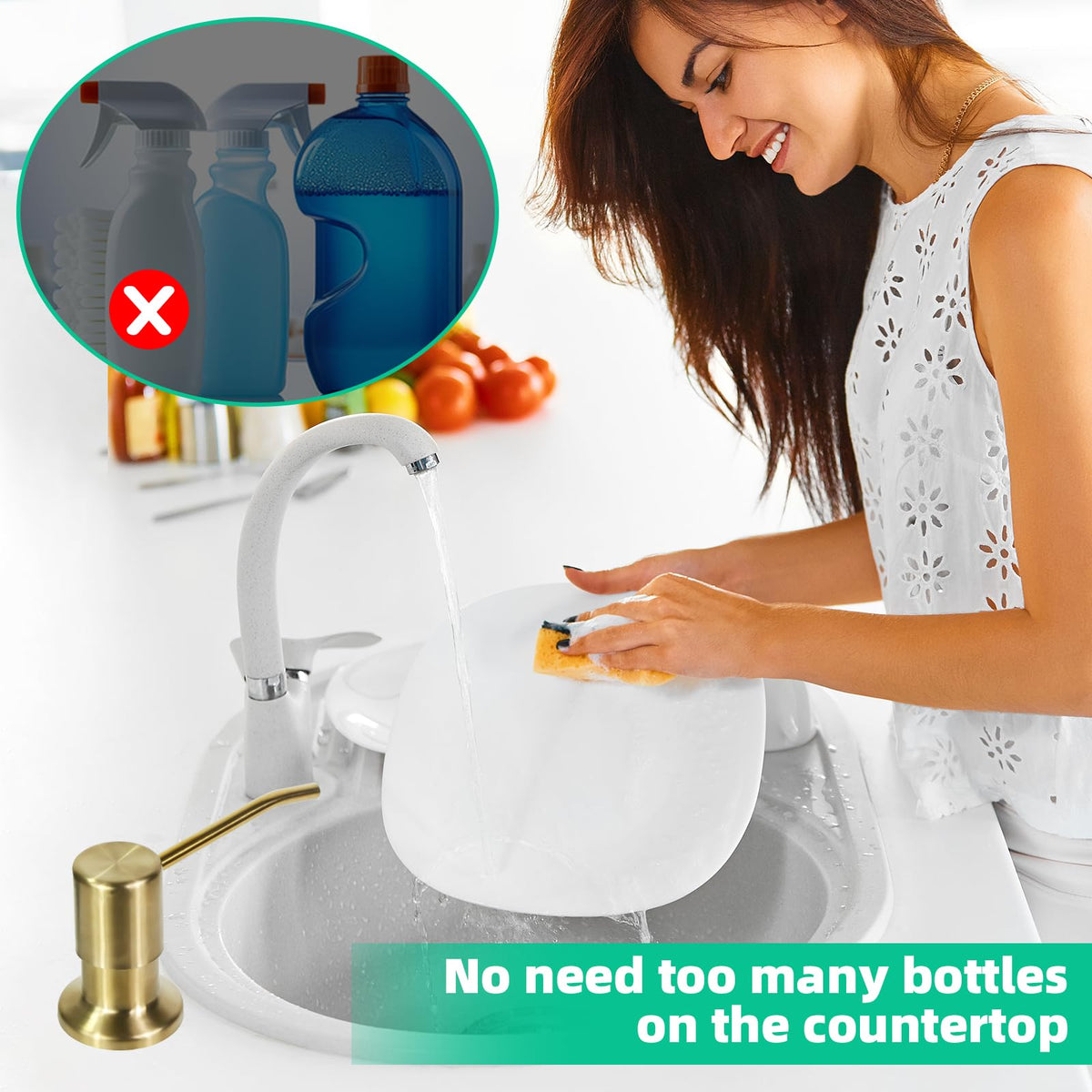 OHiHi multi-purpose kitchen dispenser suitable for hand soap, dish soap, or lotion.