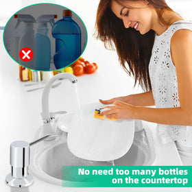 Ohihi soap dispenser chrome extended-tube close-up reveals robust threading for steady performance.