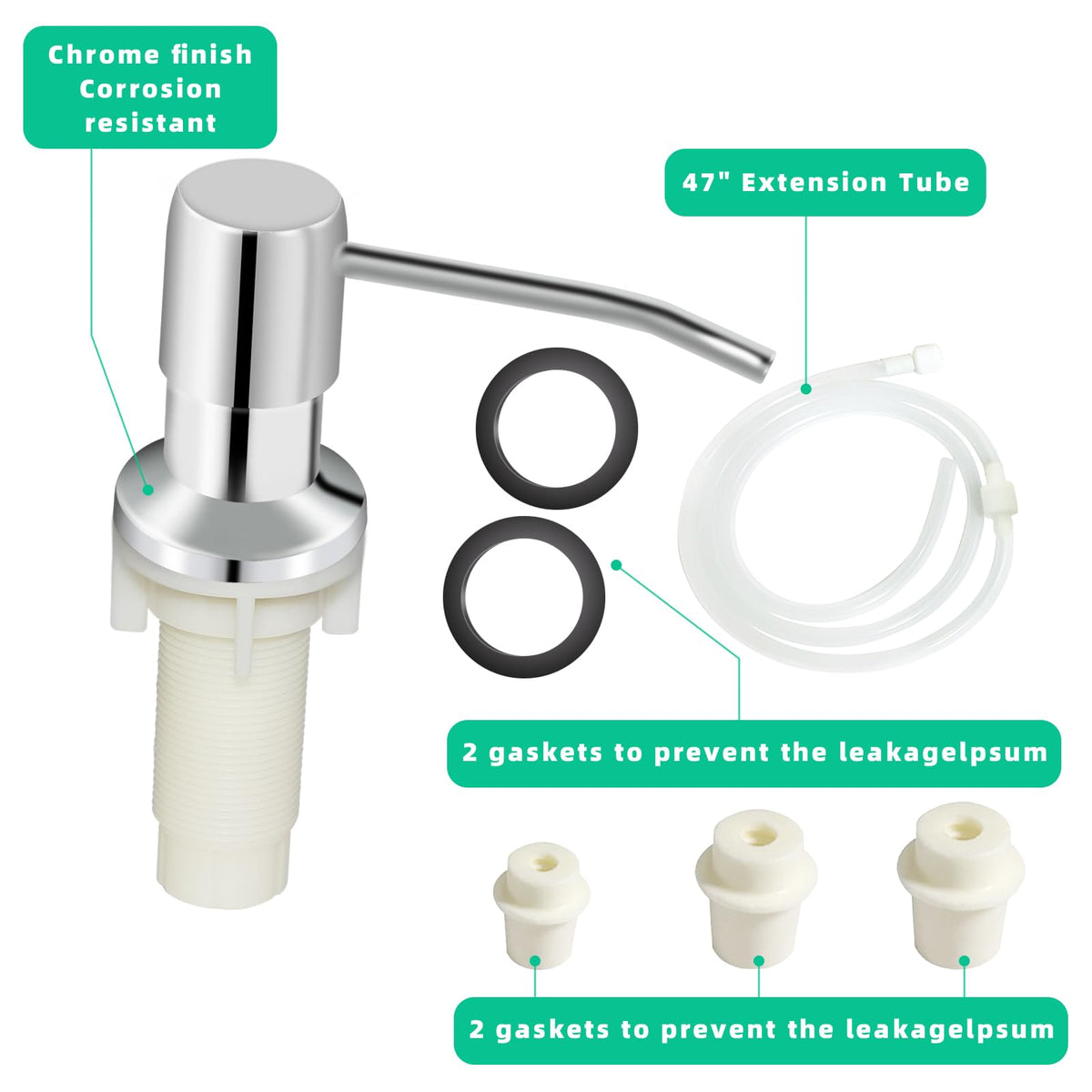 Ohihi soap dispenser chrome in-sink setup minimizes mess and clutter on the counter.