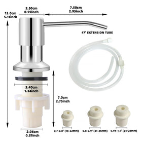 Ohihi soap dispenser chrome multi-use design supports hand soap, dish soap, or lotion.