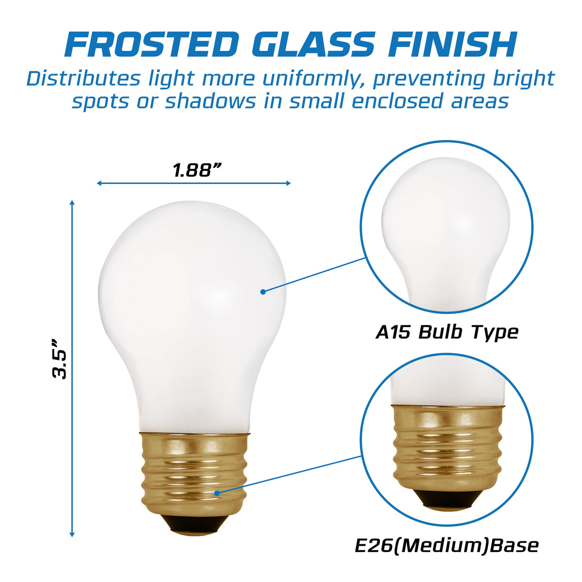 OHLECTRIC A15 bulbs provide 280 lumens of steady light for daily tasks.