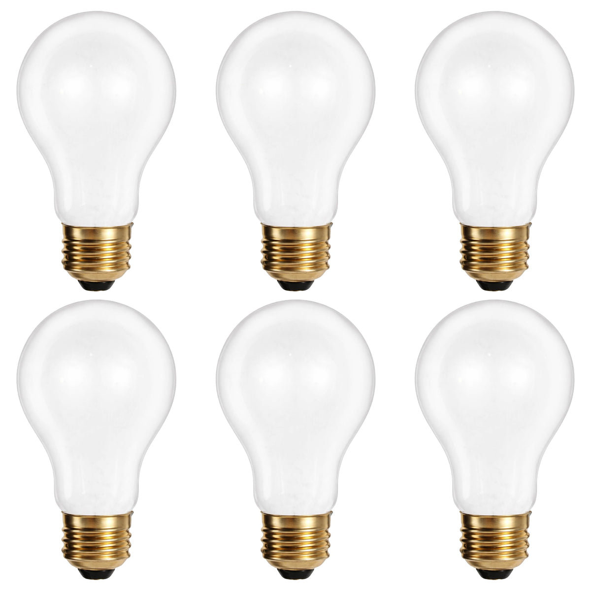 OHLECTRIC A19 25W frosted six-pack box for easy indoor replacement.