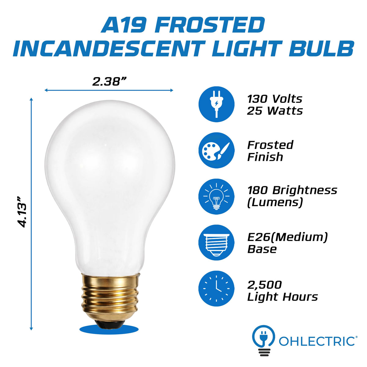 OHLECTRIC A19 warm white 2700K glow ideal for cozy living spaces.