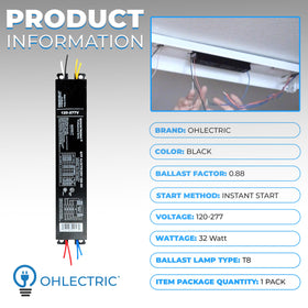 OHLECTRIC ballast installation guide image illustrating easy wiring for DIY or professional setup.