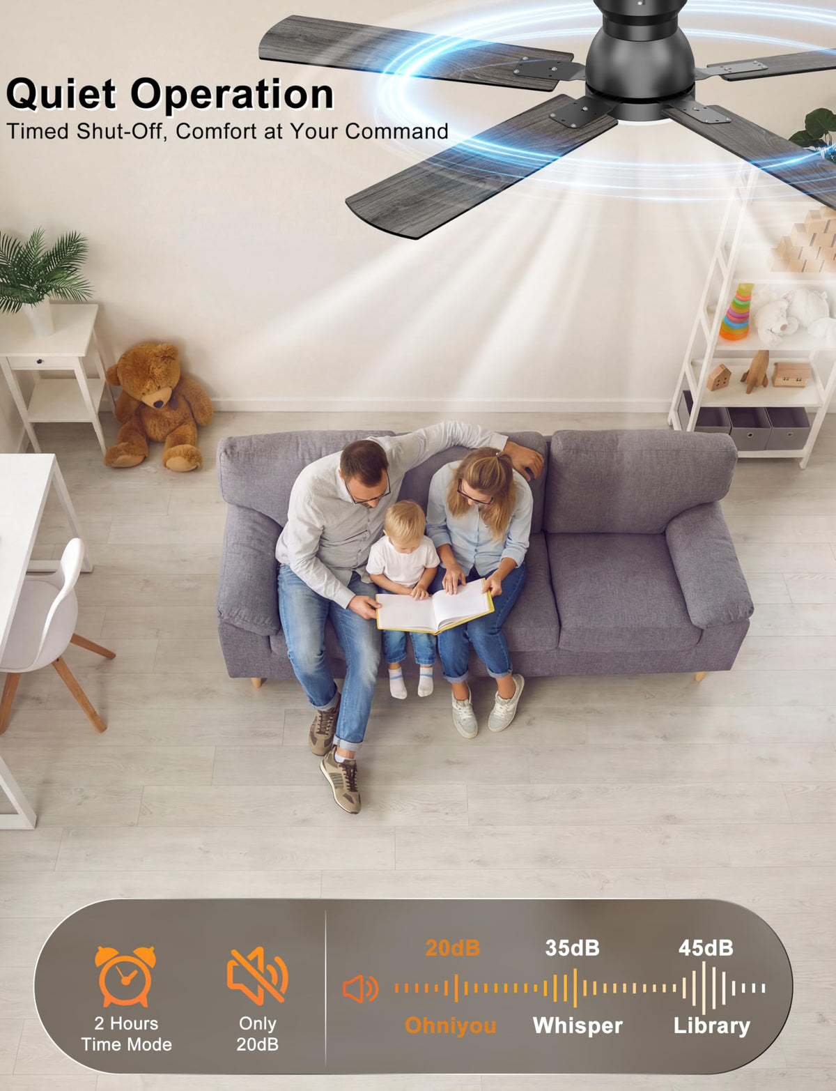 Ohniyou 3-color temperature LED creates warm to cool tones.