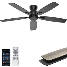 Ohniyou 52-inch low-profile ceiling fan for compact spaces and improved airflow.