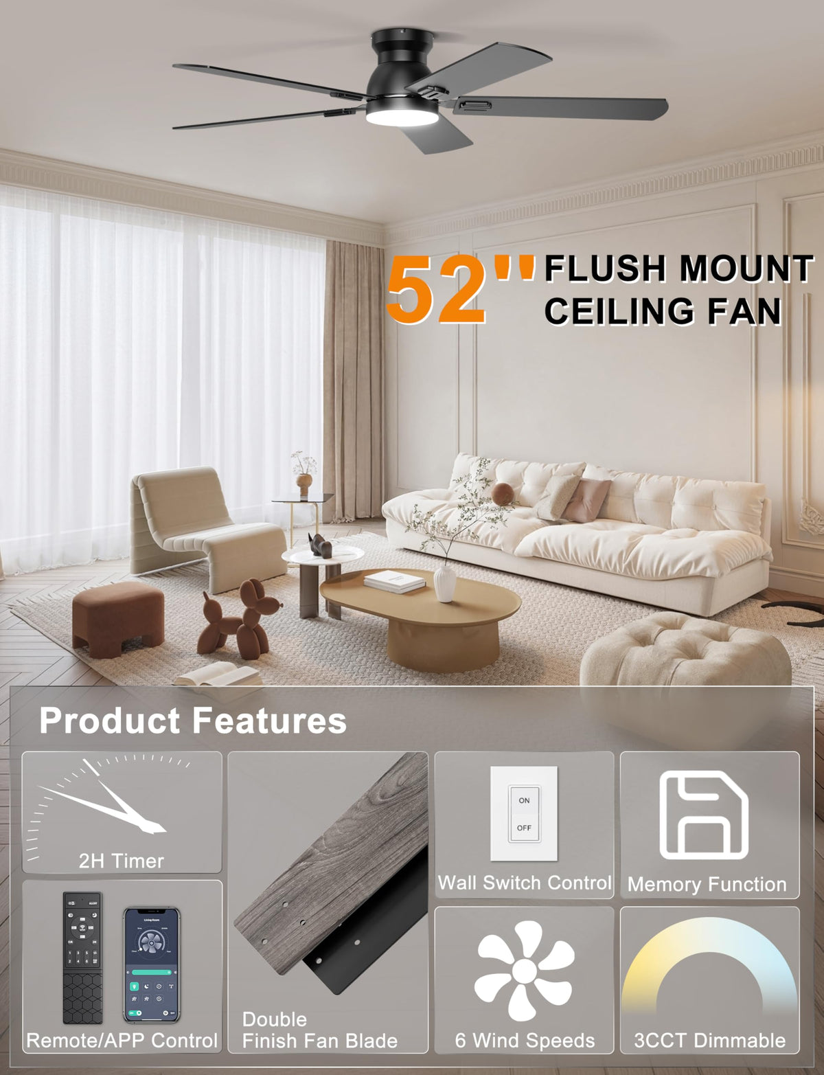 Ohniyou dimmable LED light 18W for adjustable brightness and comfortable ambiances.