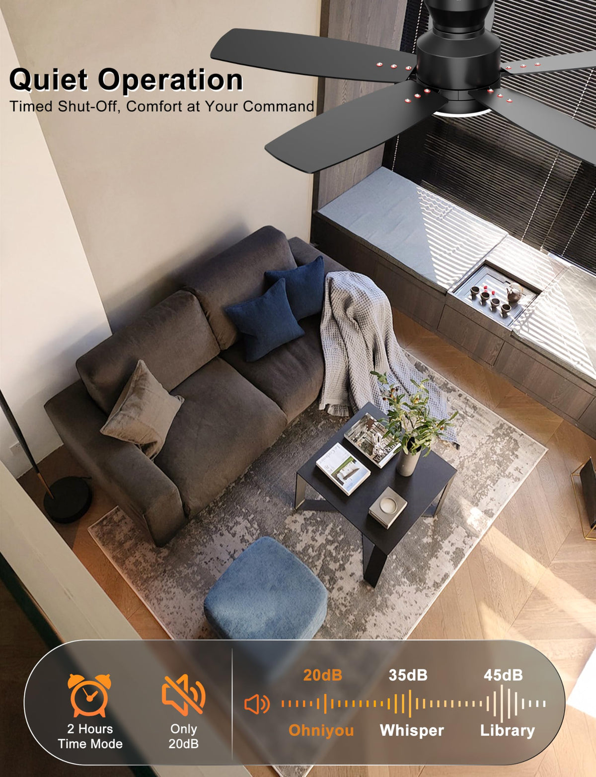 Ohniyou reversible motor enables summer cooling and winter air circulation.