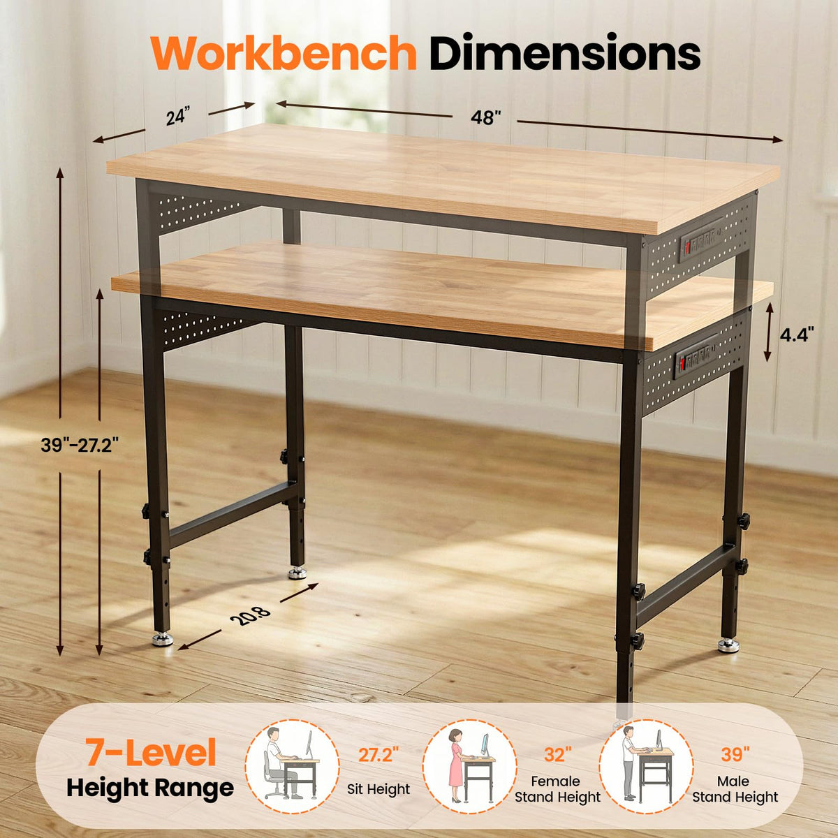 OHOBOX pegboard with 6 hooks keeps tools organized