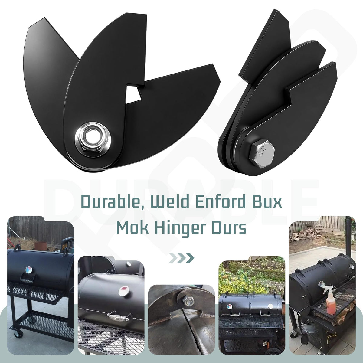 Ohoho 8 x 2 1/4 inch hinge designed for secure weld-on installation.