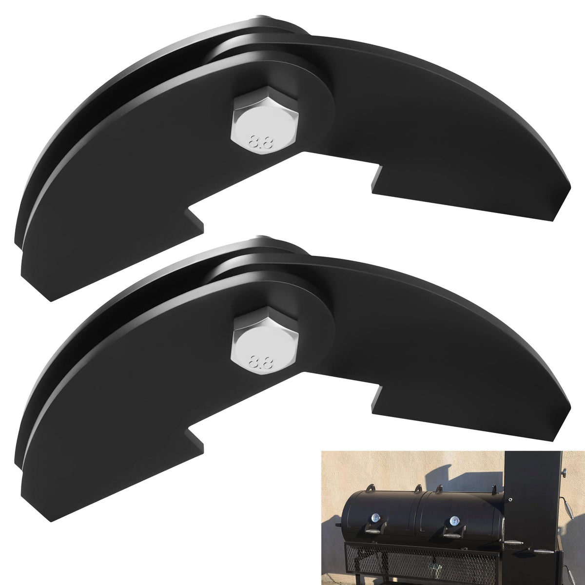 Ohoho heavy-duty smoker hinge on an 8 x 2 1/4 inch door for secure operation.