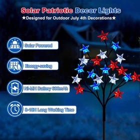Ohwewant 4-in-1 July4th pathway lights, side view, versatile yard decor option.