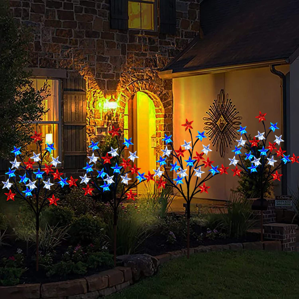 Ohwewant memorial day and july 4th yard decor, patriotic display.