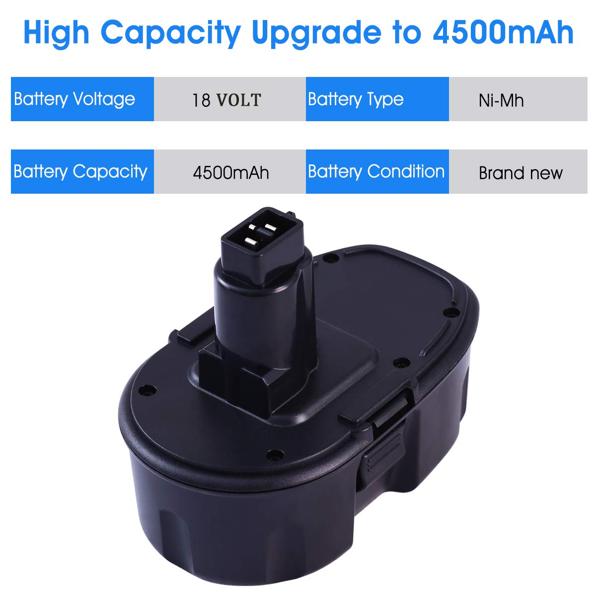 OHYES BAT 18V 4.5Ah battery side view showing slim Ni-MH design.