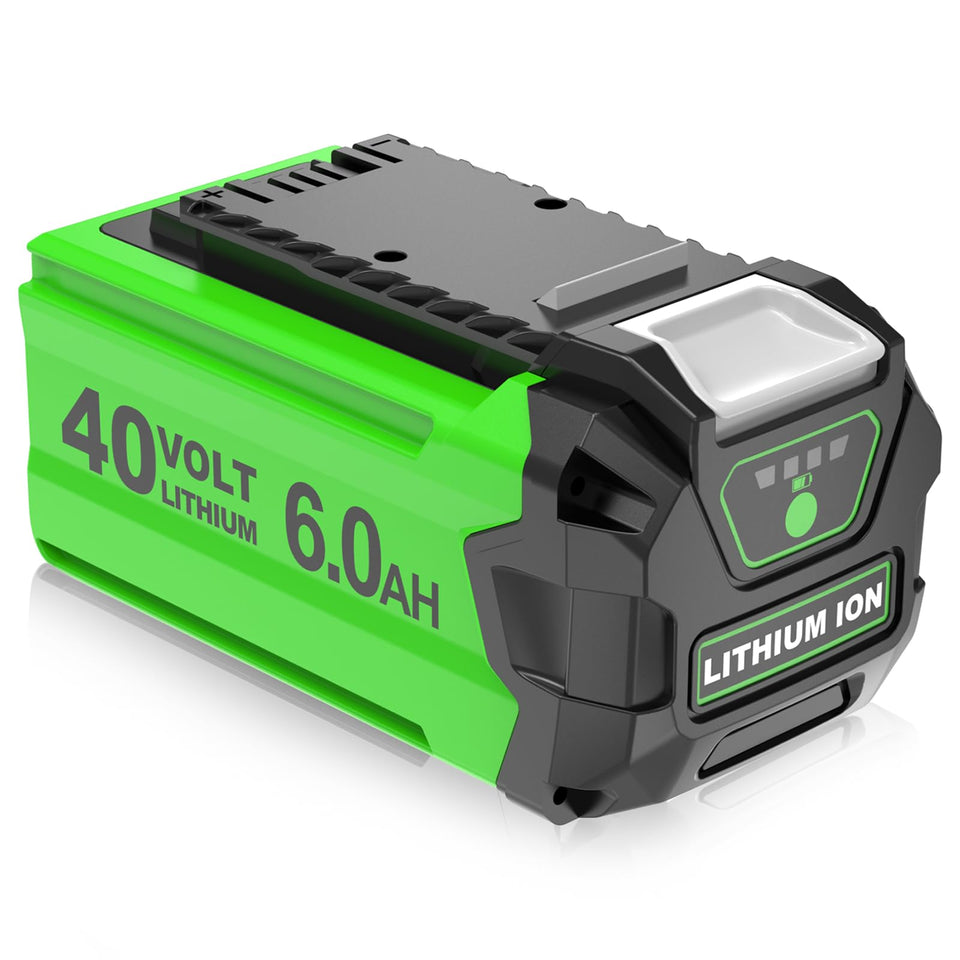 OHYES BAT 40V 6000mAh front view battery ready for extended yard sessions