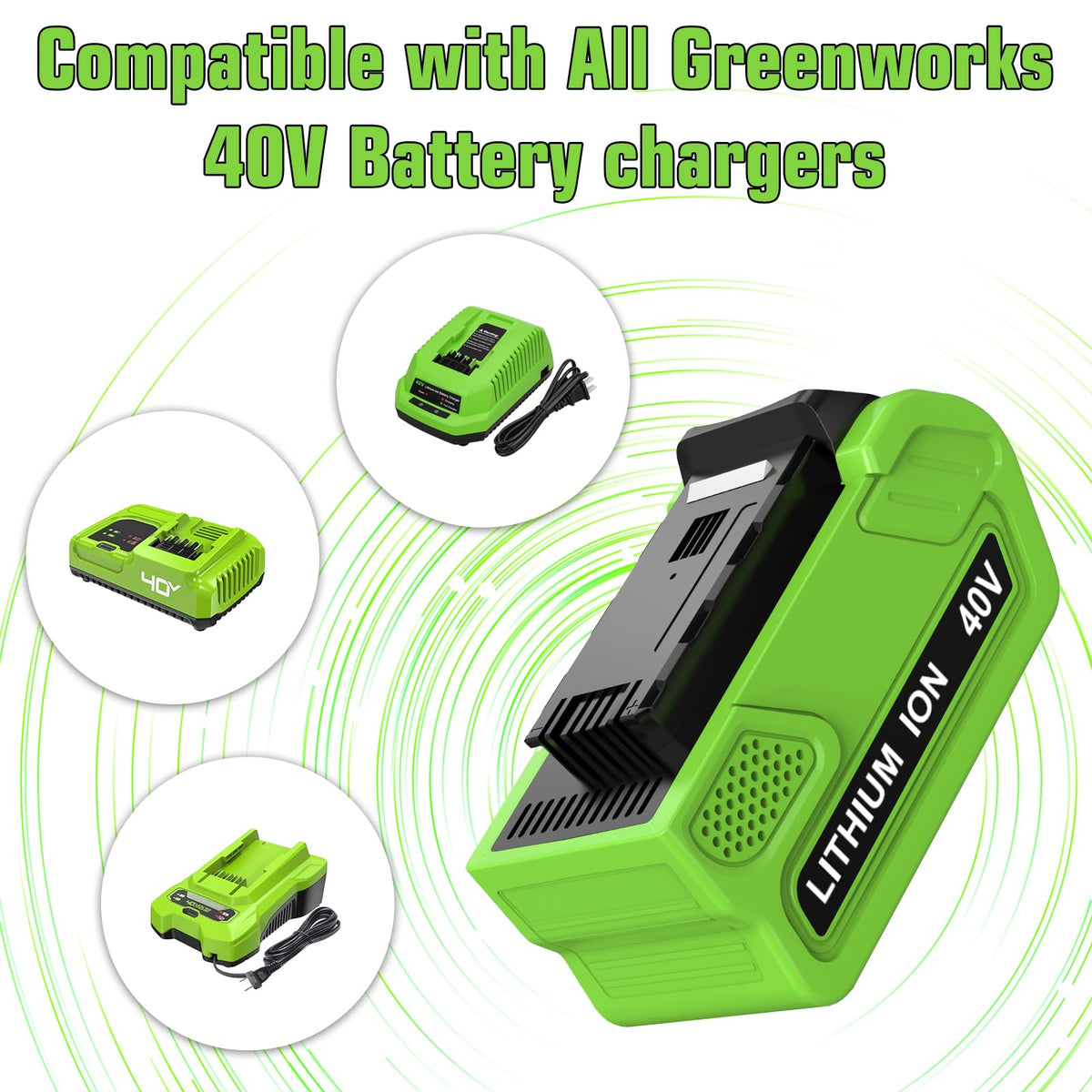 OHYES BAT 40V battery packaging emphasizes Gen 2 compatibility and value.