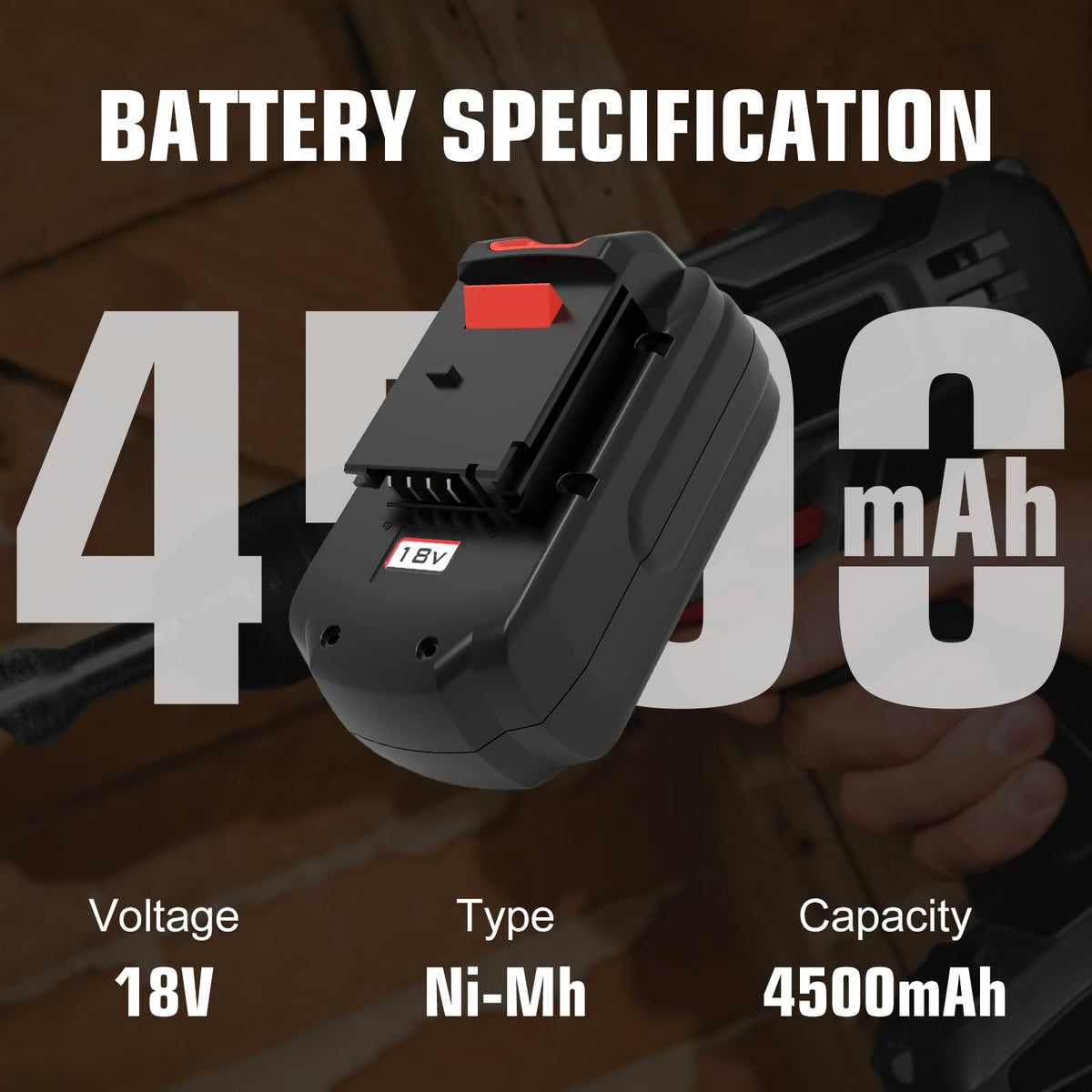 OHYES BAT 4500mAh battery side-label highlights capacity and compatibility details.