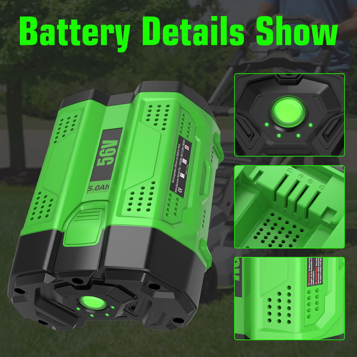 OHYES BAT compatible with EGO 56V chargers for quick top-ups
