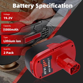 OHYES BAT Craftsman 19-2V compatible battery with LED charge indicator