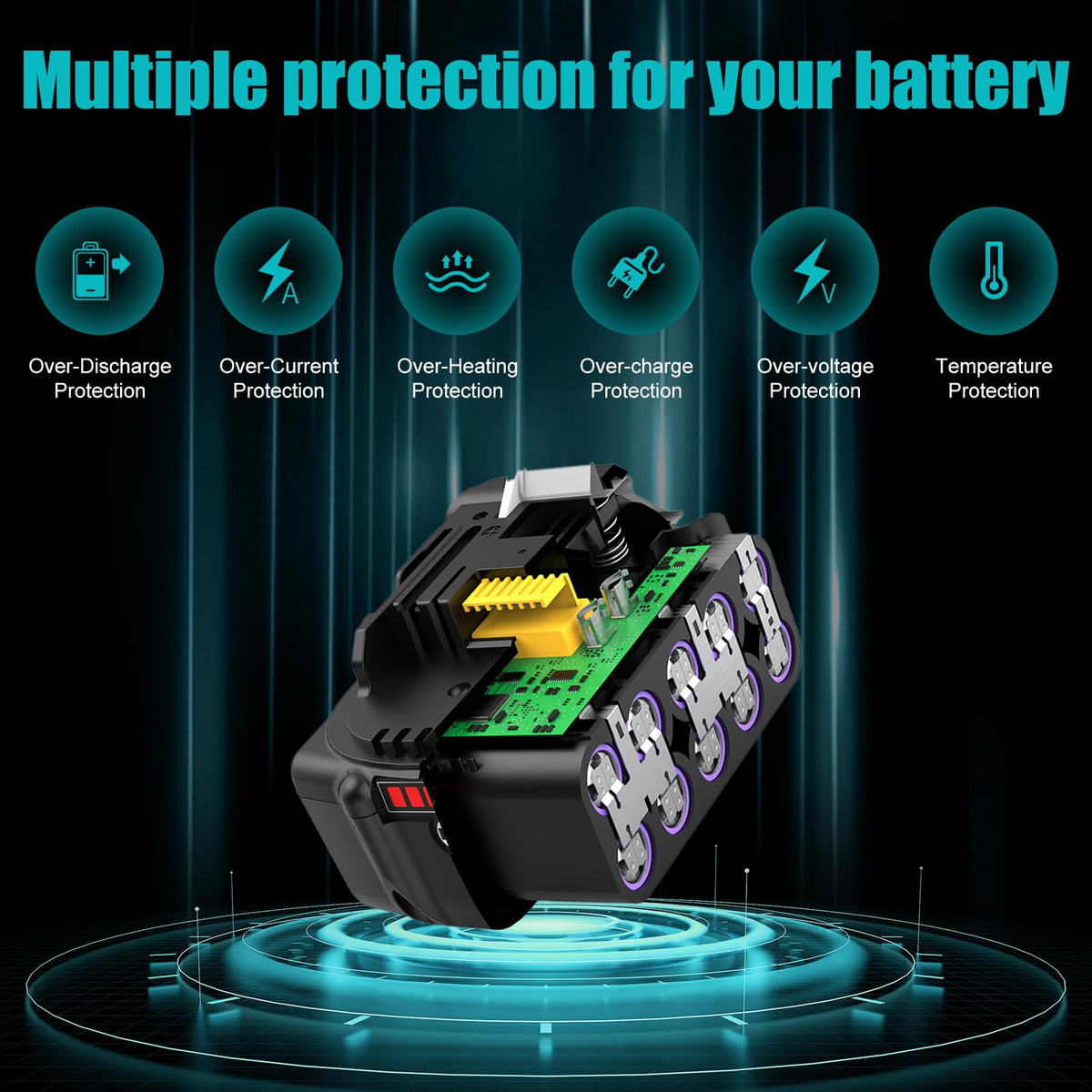 OHYES BAT high capacity 10000mAh for longer tool operation.