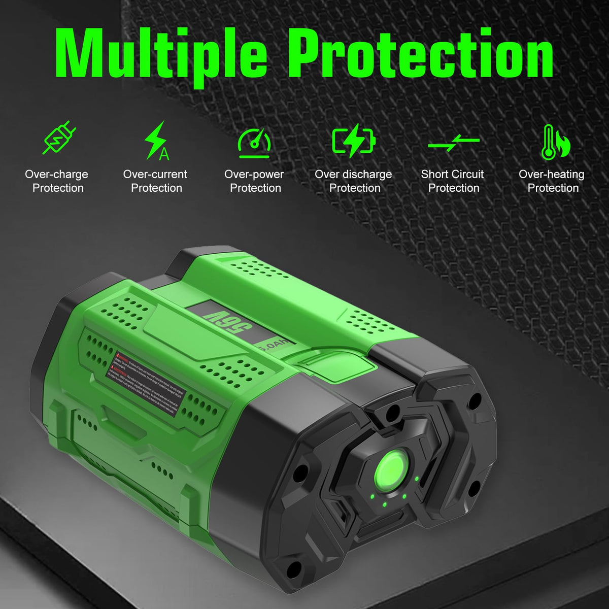 OHYES BAT LED indicator shows battery level for easy monitoring
