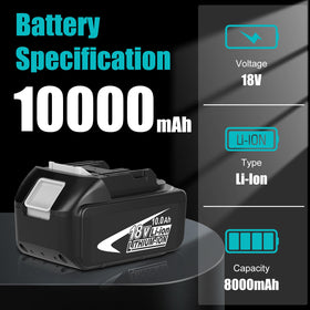 OHYES BAT with LED fuel gauge indicator on Makita battery.