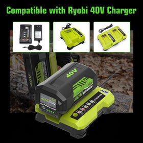 OHYES BAT compatible with Ryobi 40V charger OP401 and OP403 for easy recharge.