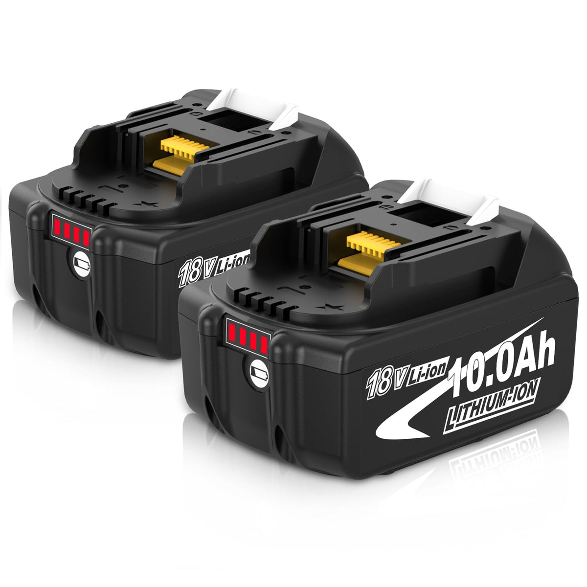 OHYES BAT two-pack 10000mAh 18V replacement battery for Makita tools.