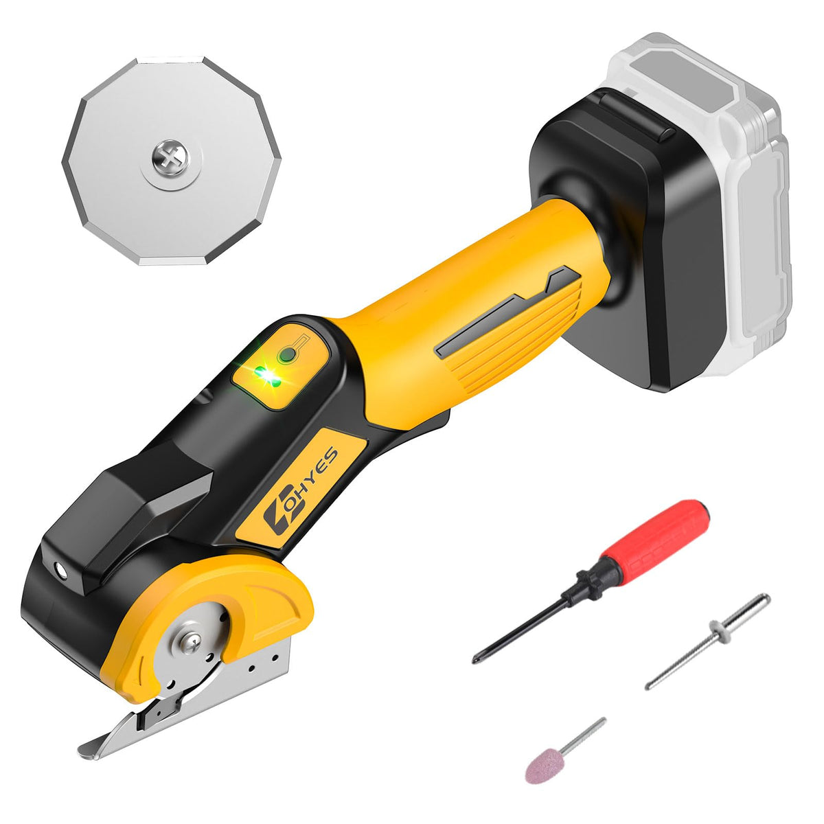 Ohyes cordless scissors compatible with DeWALT 20V battery for quick, on-site cuts