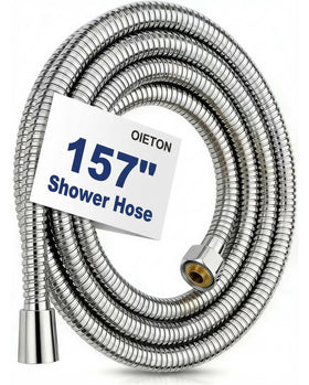 OIETON shower hose 157 inches long for extended reach and versatility.