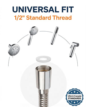 OIETON kink-free flexible hose for baths, showers, and pet rinsing.