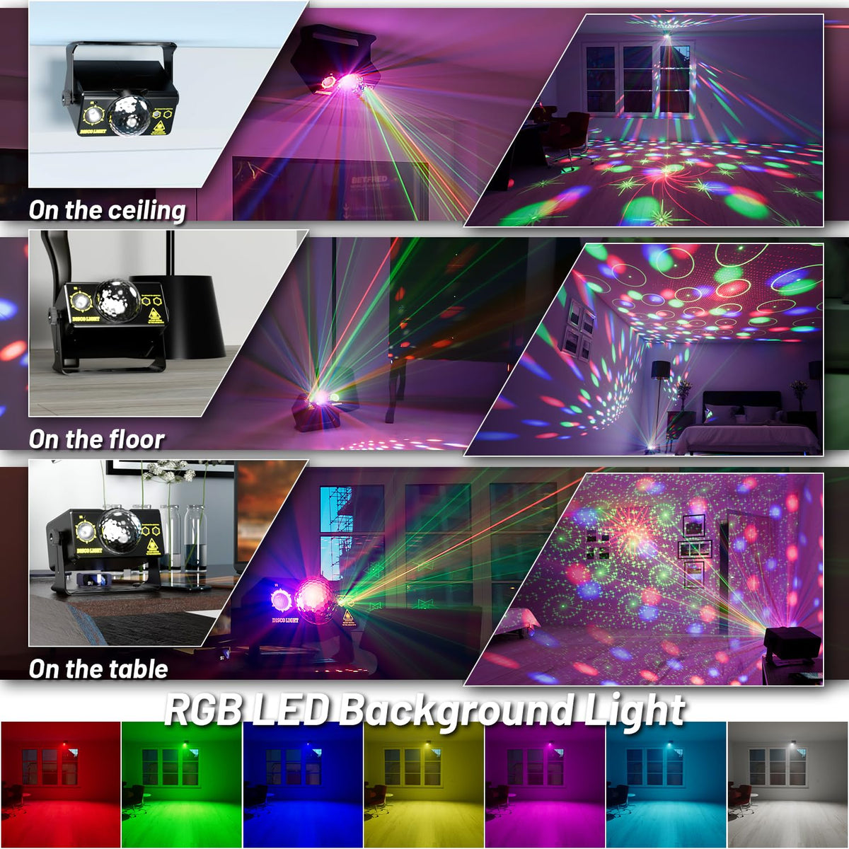 OIEZISRO LED stage disco ball with remote control for easy mood changes