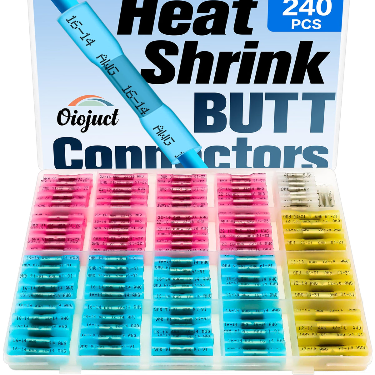 Oiojuct heat shrink butt connectors kit full set for secure automotive wiring connections