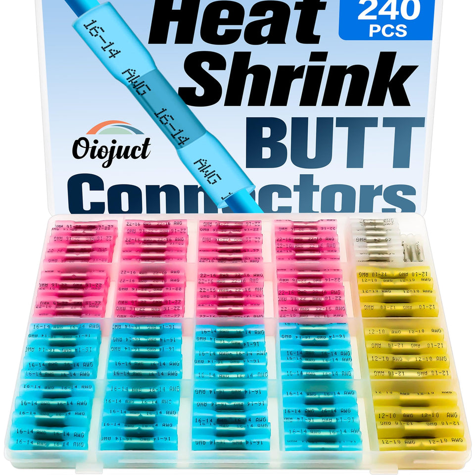 Oiojuct heat shrink butt connectors kit full set for secure automotive wiring connections