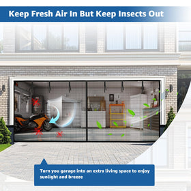 Oiyeefo garage screen bottom gravity-bars stabilize against wind and debris