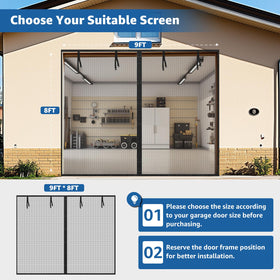 Oiyeefo garage screen magnet-closure closeup demonstrates hands-free entry
