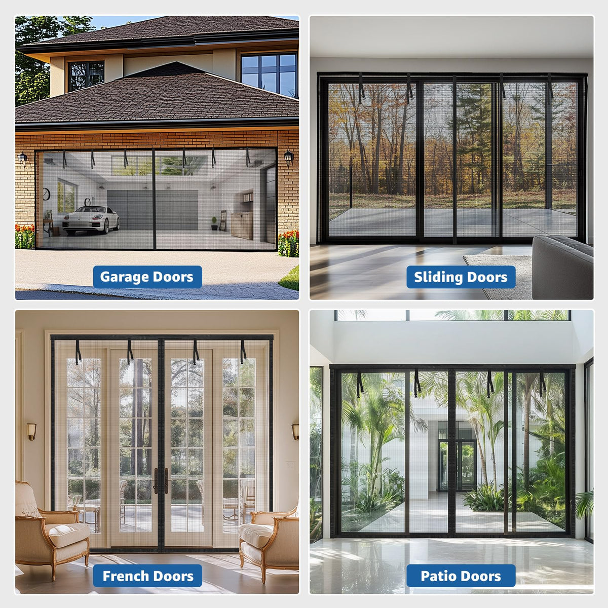 Oiyeefo garage screen windproof design resists gusts and helps stability