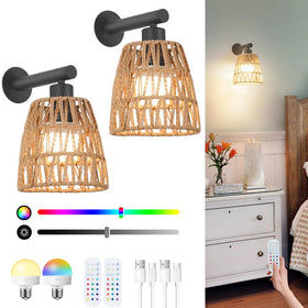 OIYIO boho wall sconces with remote offer flexible ambient lighting.