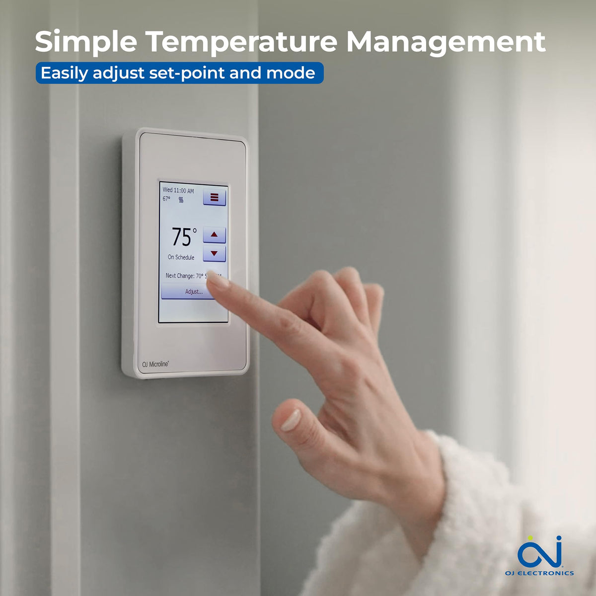 OJ Microline UDG4 floor sensor integration ensures accurate floor temperature tracking.