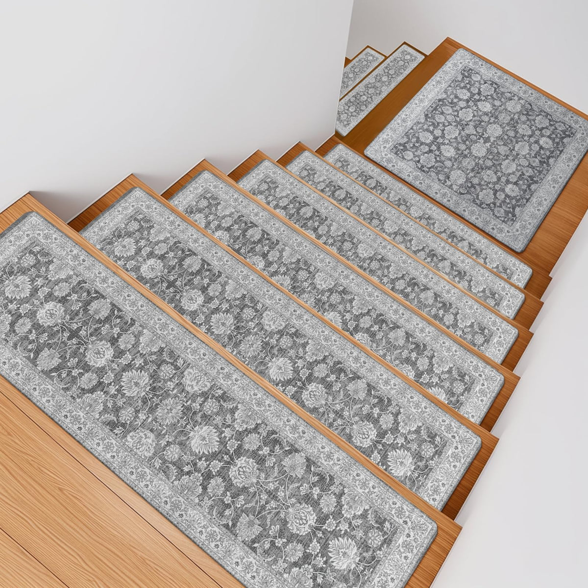 OJIA anti-slip stair treads staying in place on busy stairs.