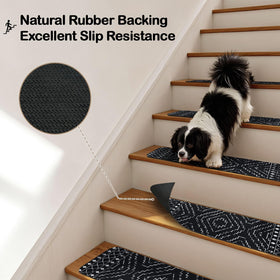 OJIA Boho stair treads offer soft cushioned feel and easy 30x8 inch comfort.