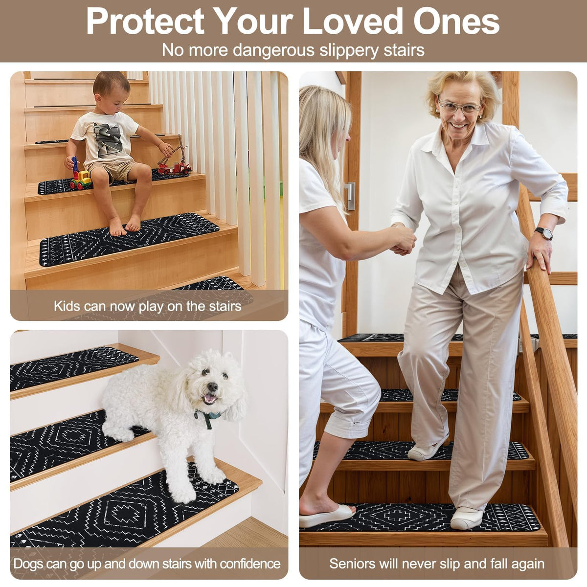 OJIA Boho stair treads are washable for easy cleaning after daily use.