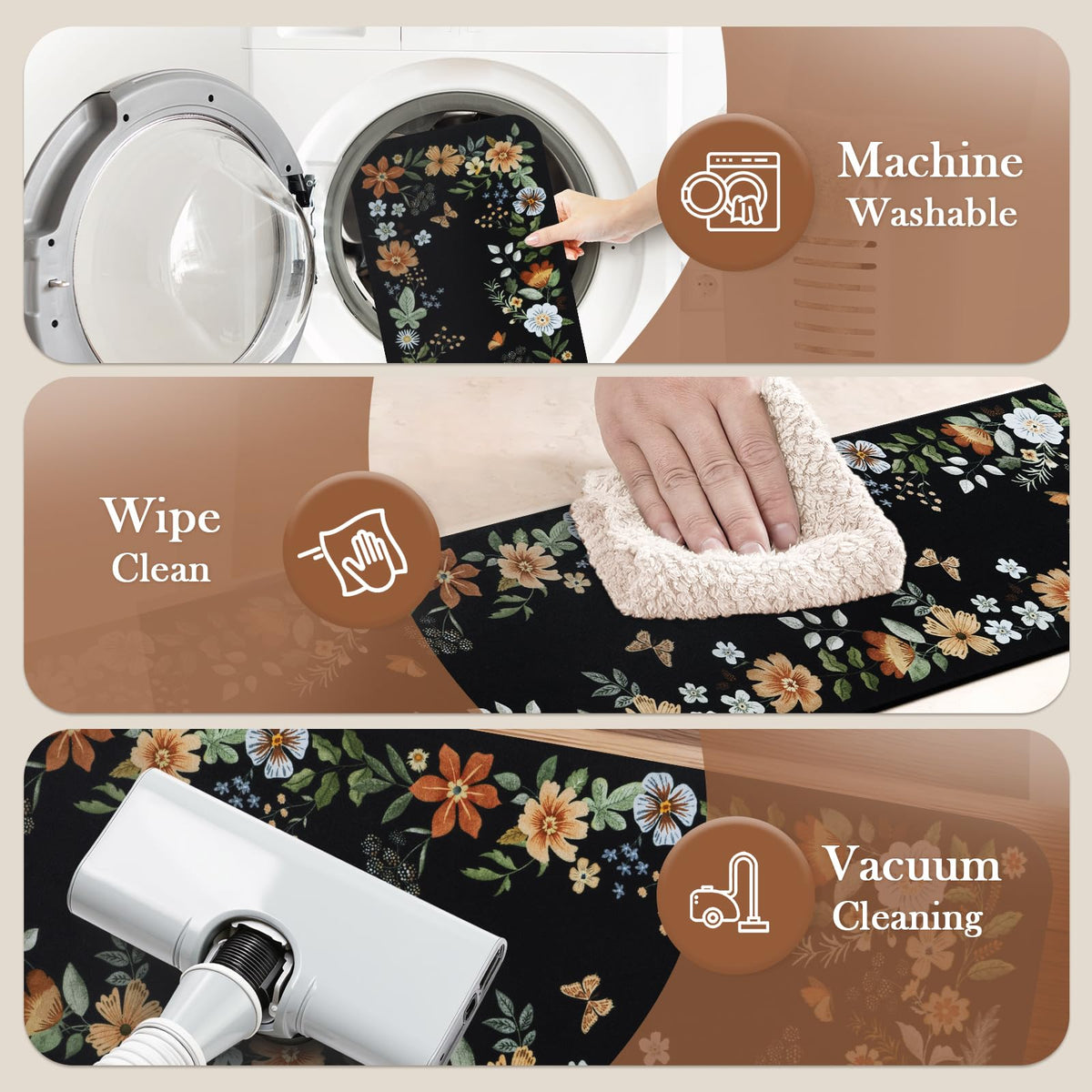 OJIA easy-to-clean treads can be vacuumed or machine washed.
