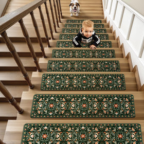 OJIA Floral Stair Treads are residue-free and easy to reposition