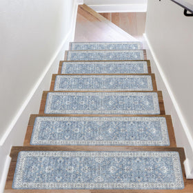 OJIA stair treads with anti-slip backing improve safety on wooden stairs