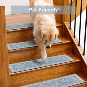 OJIA stair treads support pets and kids on smooth stairs