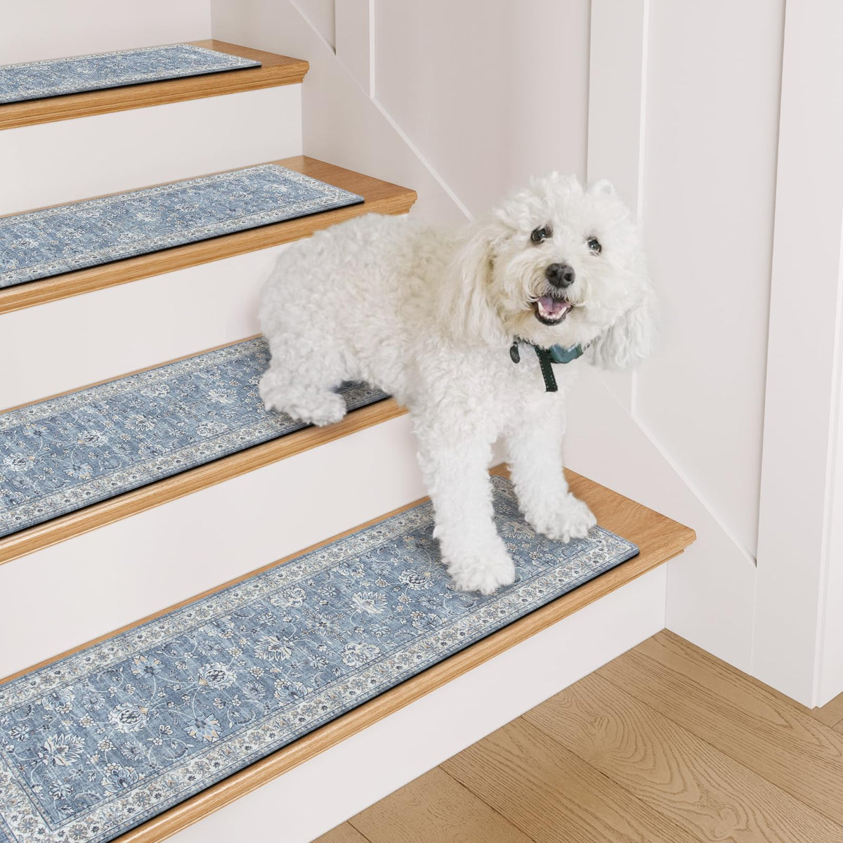 OJIA stair treads protect stair surfaces from wear and scuffing