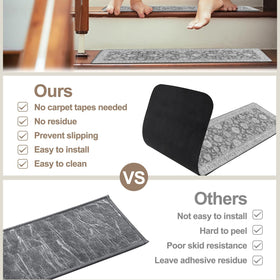 OJIA washable stair runner easier cleaning with vacuum or machine wash.