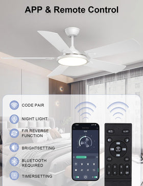 OJX ceiling fan led light with 3 temps for versatile ambiance.
