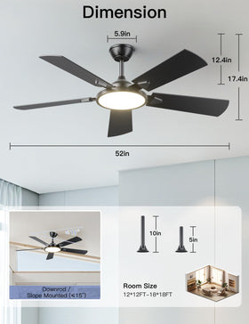 OJX pull-down rods adjust height for different rooms.